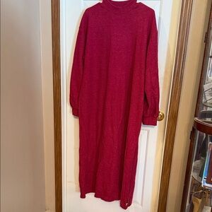 SHEIN Red Long Sleeve Sweater Dress